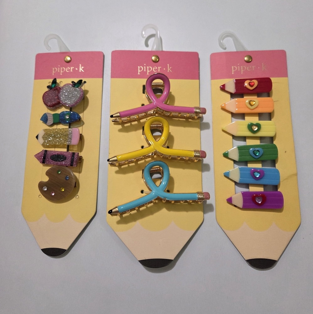 Piper K Teacher Hair Clips Set of 3